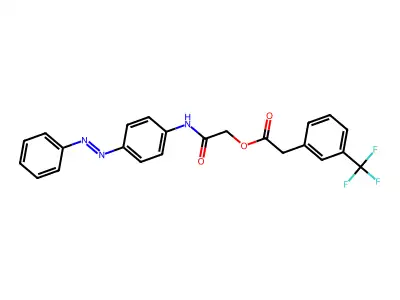 (4-phenyldiazenylphenyl)carbamoylmethyl 2-[3-(trifluoromethyl)phenyl]acetate structure