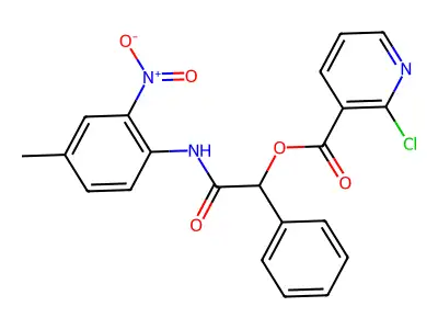 [(4-Methyl-2-nitrophenyl)carbamoyl](phenyl)methyl 2-chloropyridine-3-carboxylate structure