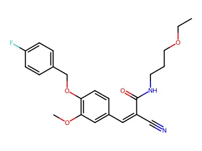 2-cyano-N-(3-ethoxypropyl)-3-{4-[(4-fluorophenyl)methoxy]-3-methoxyphenyl}prop-2-enamide structure