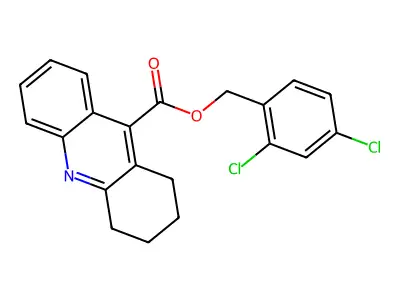 2,4-Dichlorobenzyl 1,2,3,4-tetrahydro-9-acridinecarboxylate structure