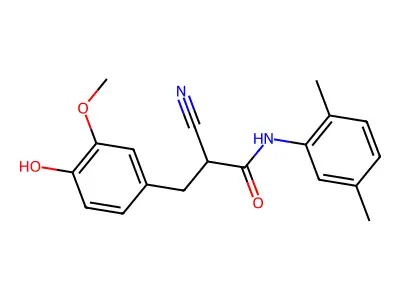 2-cyano-N-(2,5-dimethylphenyl)-3-(4-hydroxy-3-methoxyphenyl)propanamide structure