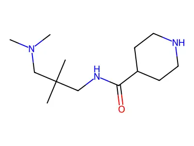 N-[3-(dimethylamino)-2,2-dimethylpropyl]piperidine-4-carboxamide structure