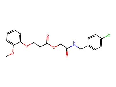 [2-[(4-Chlorophenyl)methylamino]-2-oxoethyl] 3-(2-methoxyphenoxy)propanoate structure