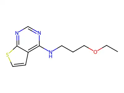 N-(3-ethoxypropyl)thieno[2,3-d]pyrimidin-4-amine structure