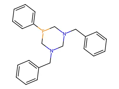 1,3,5-Diazaphosphorine, hexahydro-1,3-bis(phenylmethyl)-5-phenyl- structure