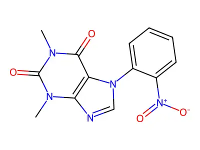 1H-Purine-2,6-dione, 3,7-dihydro-1,3-dimethyl-7-(2-nitrophenyl)- structure
