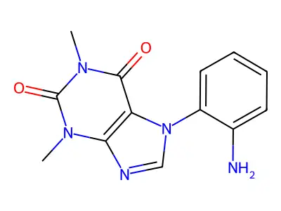 1H-Purine-2,6-dione, 3,7-dihydro-7-(2-aminophenyl)-1,3-dimethyl- structure
