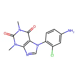 1H-Purine-2,6-dione, 3,7-dihydro-7-(4-amino-2-chlorophenyl)-1,3-dimethyl- structure