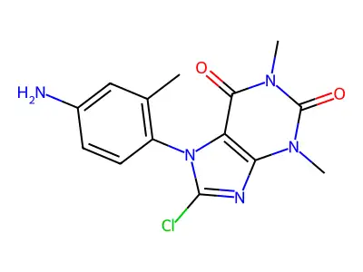 Theophylline, 7-(4-amino-o-tolyl)-8-chloro- structure