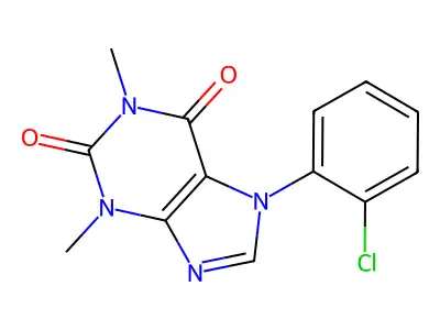 1H-Purine-2,6-dione, 3,7-dihydro-7-(2-chlorophenyl)-1,3-dimethyl- structure