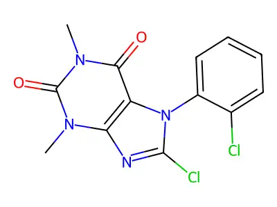 1H-Purine-2,6-dione, 3,7-dihydro-8-chloro-7-(2-chlorophenyl)-1,3-dimethyl- structure
