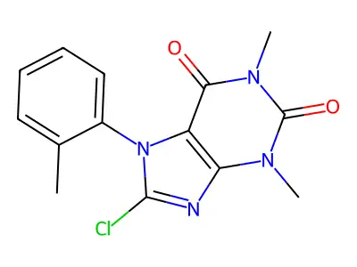 1H-Purine-2,6-dione, 3,7-dihydro-8-chloro-1,3-dimethyl-7-(2-methylphenyl)- structure