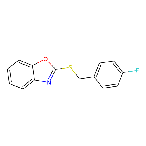 2-[(4-Fluorophenyl)methylsulfanyl]-1,3-benzoxazole structure
