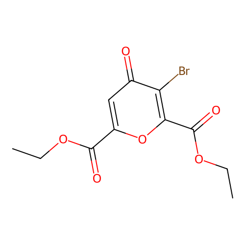 Diethyl 3-bromo-4-oxo-4h-pyran-2,6-dicarboxylate structure