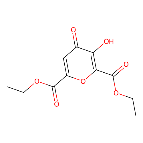 3-Hydroxy-4-oxo-4H-pyran-2,6-dicarboxylic acid diethyl ester structure