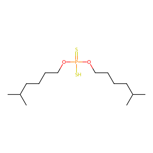 O,O-Bis(5-methylhexyl) hydrogen phosphorodithioate structure