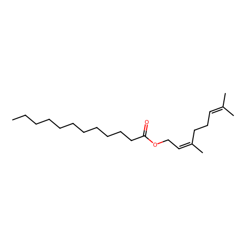 3,7-Dimethylocta-2,6-dienyl dodecanoate structure