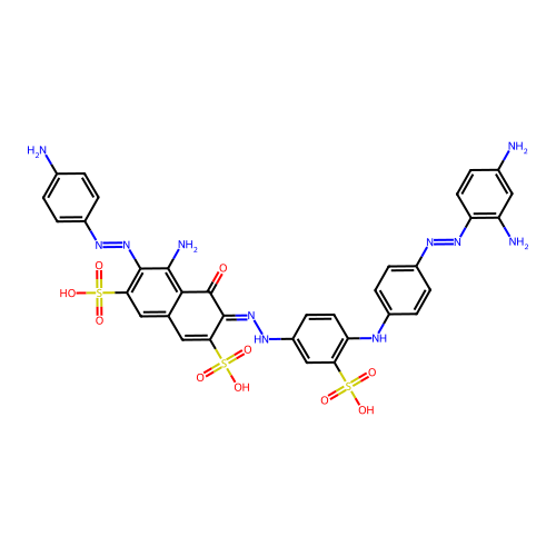 C34H29N11O10S3 structure