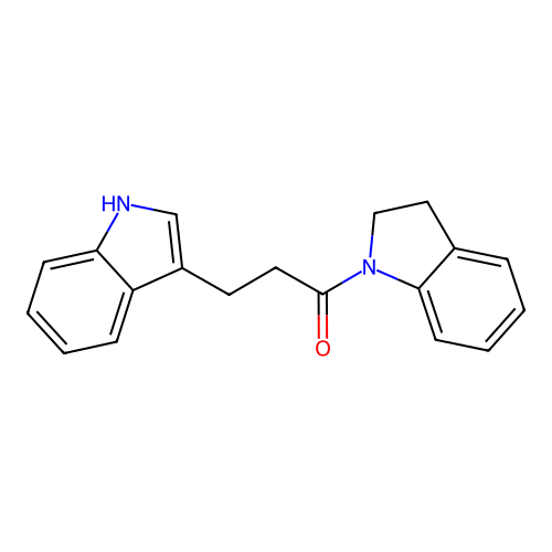 3-(1H-indol-3-yl)-1-(indolin-1-yl)propan-1-one structure
