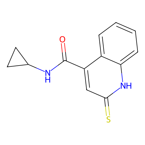 N-cyclopropyl-2-thioxo-1,2-dihydroquinoline-4-carboxamide structure