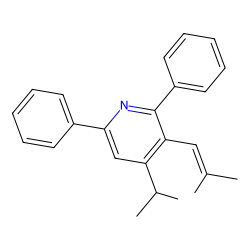 4-Isopropyl-3-(2-methylprop-1-EN-1-YL)-2,6-diphenylpyridine structure