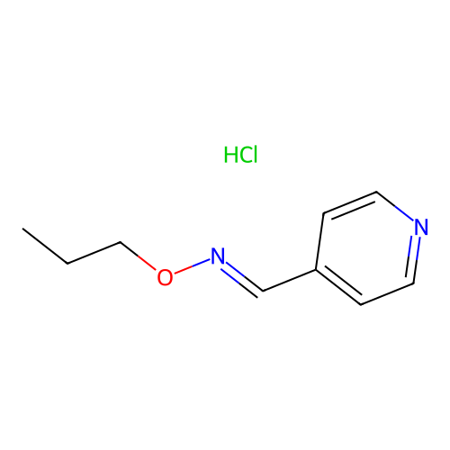 4-Pyridinecarboxaldehyde, O-propyloxime, monohydrochloride structure