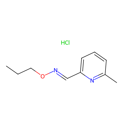 2-Pyridinecarboxaldehyde, 6-methyl-, O-propyloxime, monohydrochloride structure