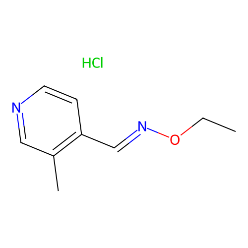 4-Pyridinecarboxaldehyde, 3-methyl-, O-ethyloxime, monohydrochloride structure