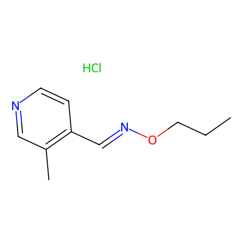4-Pyridinecarboxaldehyde, 3-methyl-, O-propyloxime, monohydrochloride structure