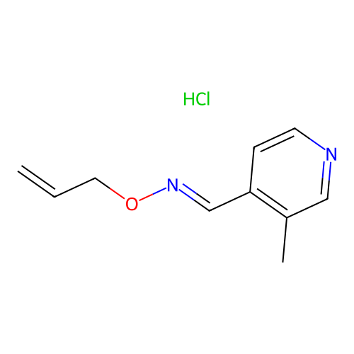 4-Pyridinecarboxaldehyde, 3-methyl-, O-2-propenyloxime, monohydrochloride structure