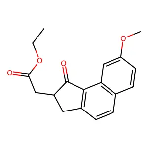 Ethyl 2-(8-methoxy-1-oxo-2,3-dihydrocyclopenta[a]naphthalen-2-yl)acetate structure