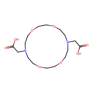 2,2'-(1,4,10,13-Tetraoxa-7,16-diazacyclooctadecane-7,16-diyl)diacetic acid structure