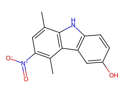 9H-Carbazol-3-ol, 5,8-dimethyl-6-nitro- structure