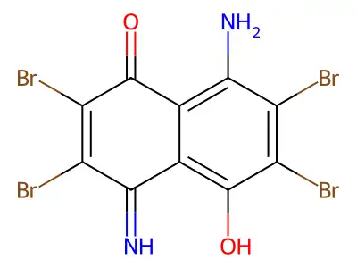 1(4H)-Naphthalenone, 8-amino-2,3,6,7-tetrabromo-5-hydroxy-4-imino- structure
