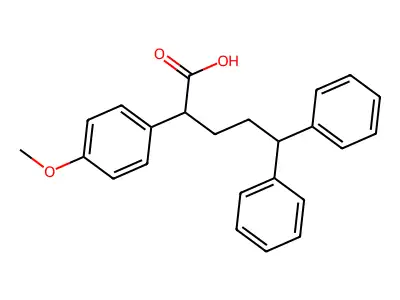 2-(4-Methoxyphenyl)-5,5-diphenylpentanoic acid structure