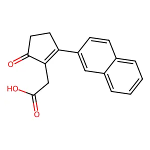 1-Cyclopentene-1-acetic acid, 2-(2-naphthalenyl)-5-oxo- structure