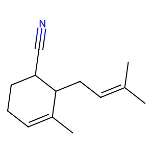 3-Cyclohexene-1-carbonitrile, 3-methyl-2-(3-methyl-2-buten-1-yl)- structure