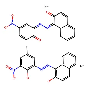 Chromate(1-), (1-(2-(2-(hydroxy-kappaO)-5-methyl-3-nitrophenyl)diazenyl-kappaN1)-2-naphthalenolato(2-)-kappaO)(1-(2-(2-(hydroxy-kappaO)-5-nitrophenyl)diazenyl-kappaN1)-2-naphthalenolato(2-)-kappaO)-, hydrogen (1:1) structure