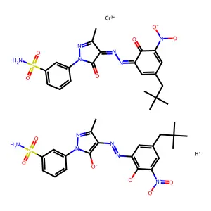 Chromate(1-), bis(3-(4-(2-(5-(2,2-dimethylpropyl)-2-(hydroxy-kappaO)-3-nitrophenyl)diazenyl-kappaN1)-4,5-dihydro-3-methyl-5-(oxo-kappaO)-1H-pyrazol-1-yl)benzenesulfonamidato(2-))-, hydrogen (1:1) structure
