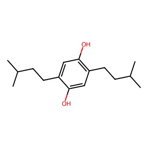 2,5-Bis(3-methylbutyl)benzene-1,4-diol structure