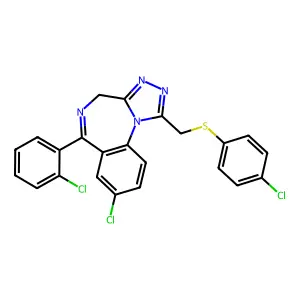 4H-(1,2,4)Triazolo(4,3-a)(1,4)benzodiazepine, 8-chloro-6-(2-chlorophenyl)-1-(((4-chlorophenyl)thio)methyl)- structure