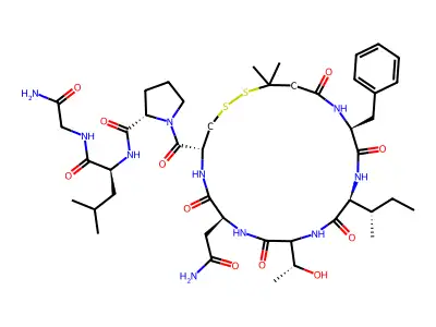Oxytocin, 1-deaminopenicillamyl-phe(2)-thr(4)- structure