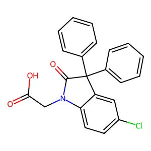 Indoline-1-acetic acid, 5-chloro-3,3-diphenyl-2-oxo- structure