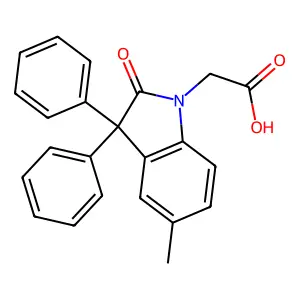 1H-Indole-1-acetic acid, 2,3-dihydro-3,3-diphenyl-5-methyl-2-oxo- structure