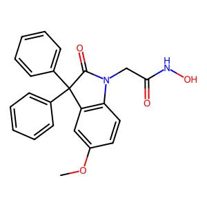 1H-Indole-1-acetamide, 2,3-dihydro-3,3-diphenyl-N-hydroxy-5-methoxy-2-oxo- structure