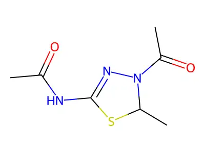 N-(4-Acetyl-5-methyl-4,5-dihydro-1,3,4-thiadiazol-2-yl)acetamide structure