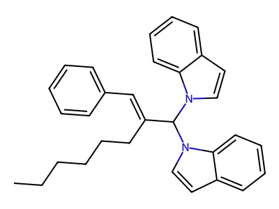 1-(2-Benzylidene-1-indol-1-yloctyl)indole structure