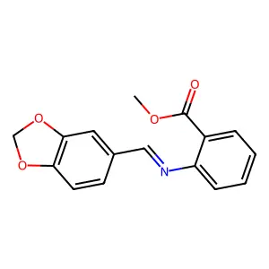 Benzoic acid, 2-[(1,3-benzodioxol-5-ylmethylene)amino]-, methyl ester structure