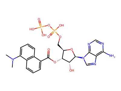 (5-(Dimethylamino-1-naphthoyl))adenosine diphosphate structure
