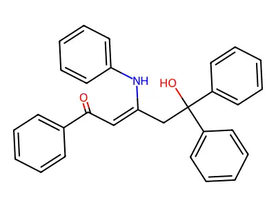 (Z)-3-anilino-5-hydroxy-1,5,5-triphenylpent-2-en-1-one structure